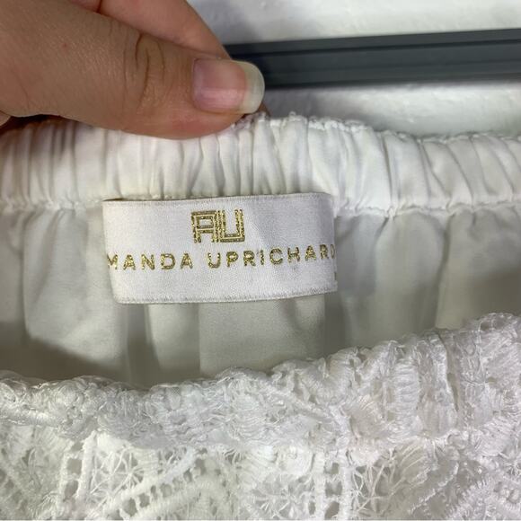 Amanda Uprichard Firenze Lace Off-the-Shoulder Top White color women’s sz medium - Picture 6 of 7